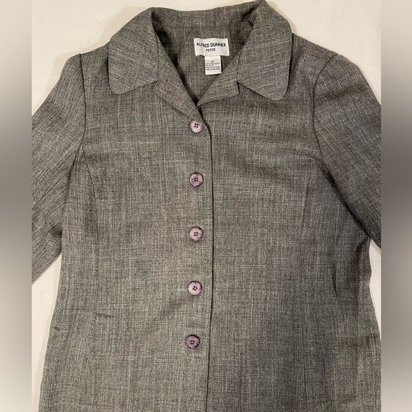 Alfred Dunner Cuffed 3/4 Sleeve Button Down Blouse Size Petite 8 - Picture 2 of 6
